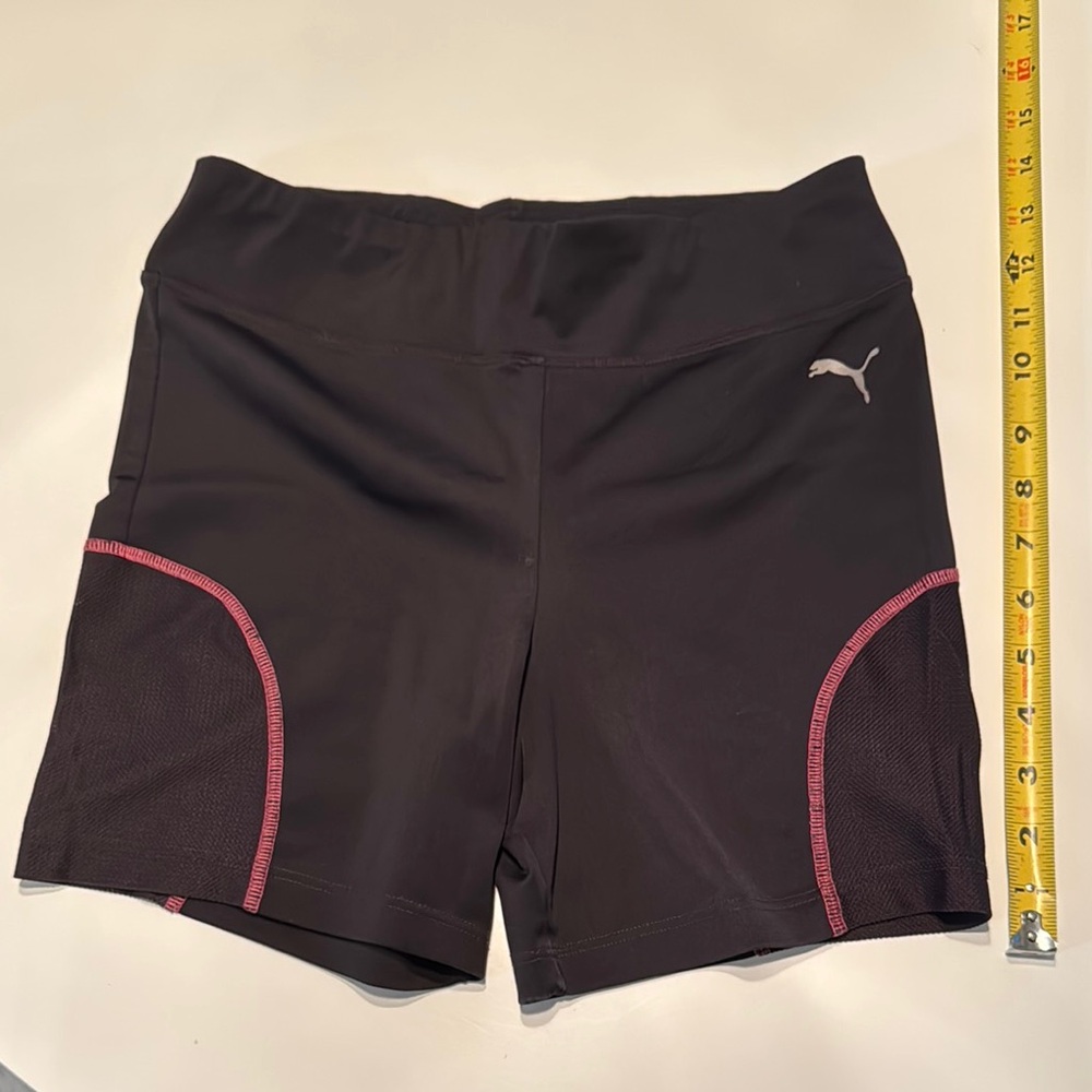Puma Women's Black Shorts with Pink Trim